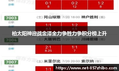 柏太阳神迎战金泽全力争胜力争积分榜上升